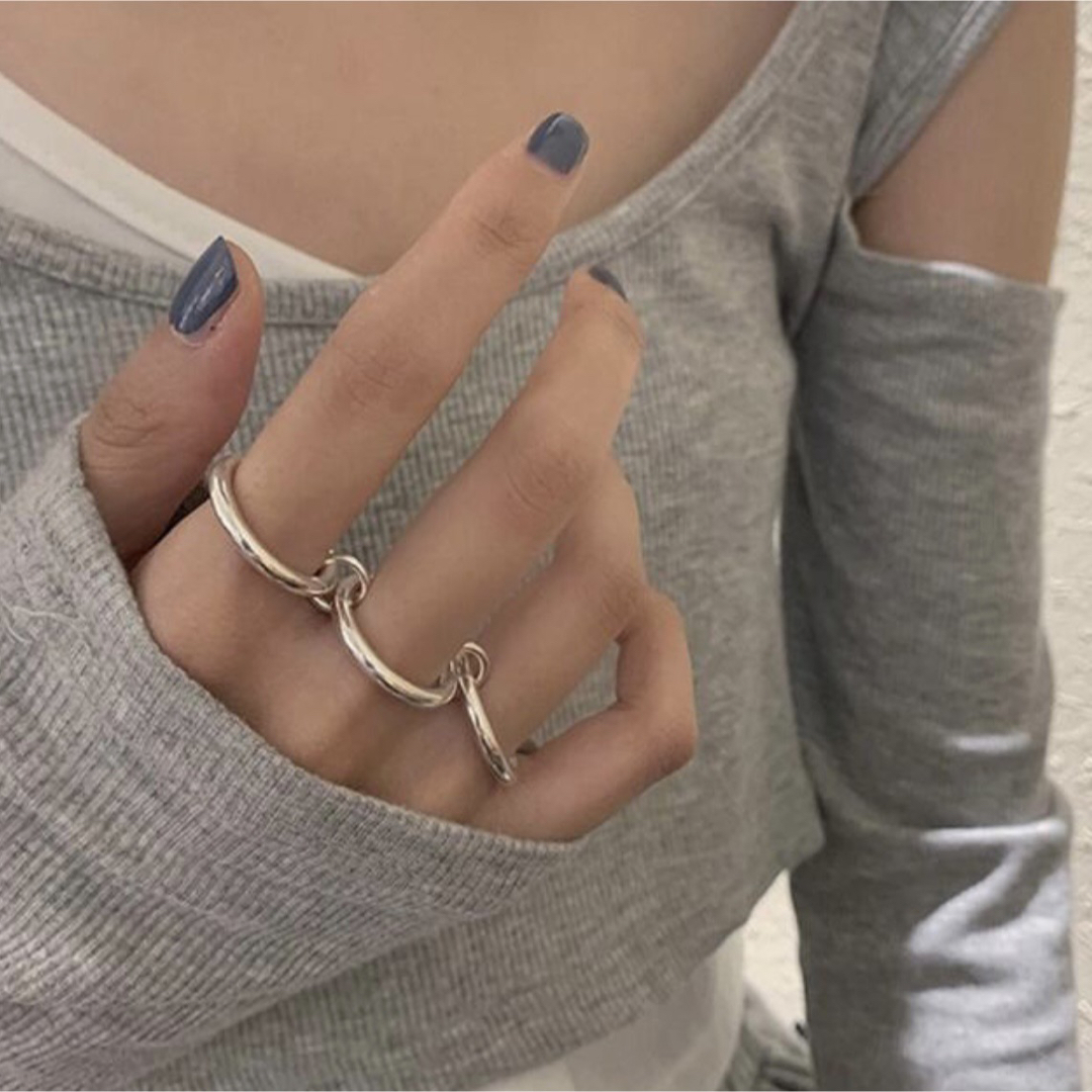 新品 silver925★3連指輪 リング 11号 13号 レディースのアクセサリー(リング(指輪))の商品写真