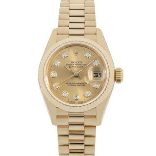 ロレックス(ROLEX)のロレックス デイトジャスト 10Pダイヤ 69178G シャンパン W番 レディース 中古(腕時計)