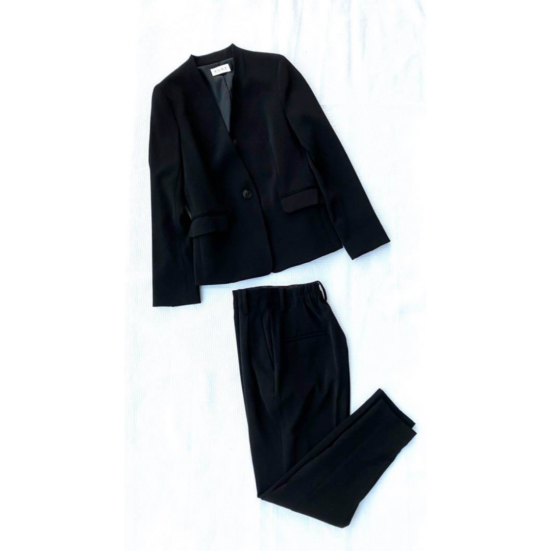 【美品】PLST プラステ ノーカラー スーツ セットアップ ブラック | フリマアプリ ラクマ