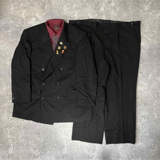 【vintage】　ビック セットアップ ダブルスーツ ブラック　成人式 ピンズ(セットアップ)