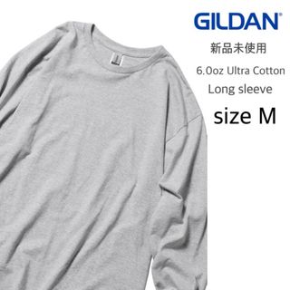 ギルタン(GILDAN)の【ギルダン】新品未使用 ウルトラコットン 無地 長袖Tシャツ グレー M(Tシャツ/カットソー(七分/長袖))