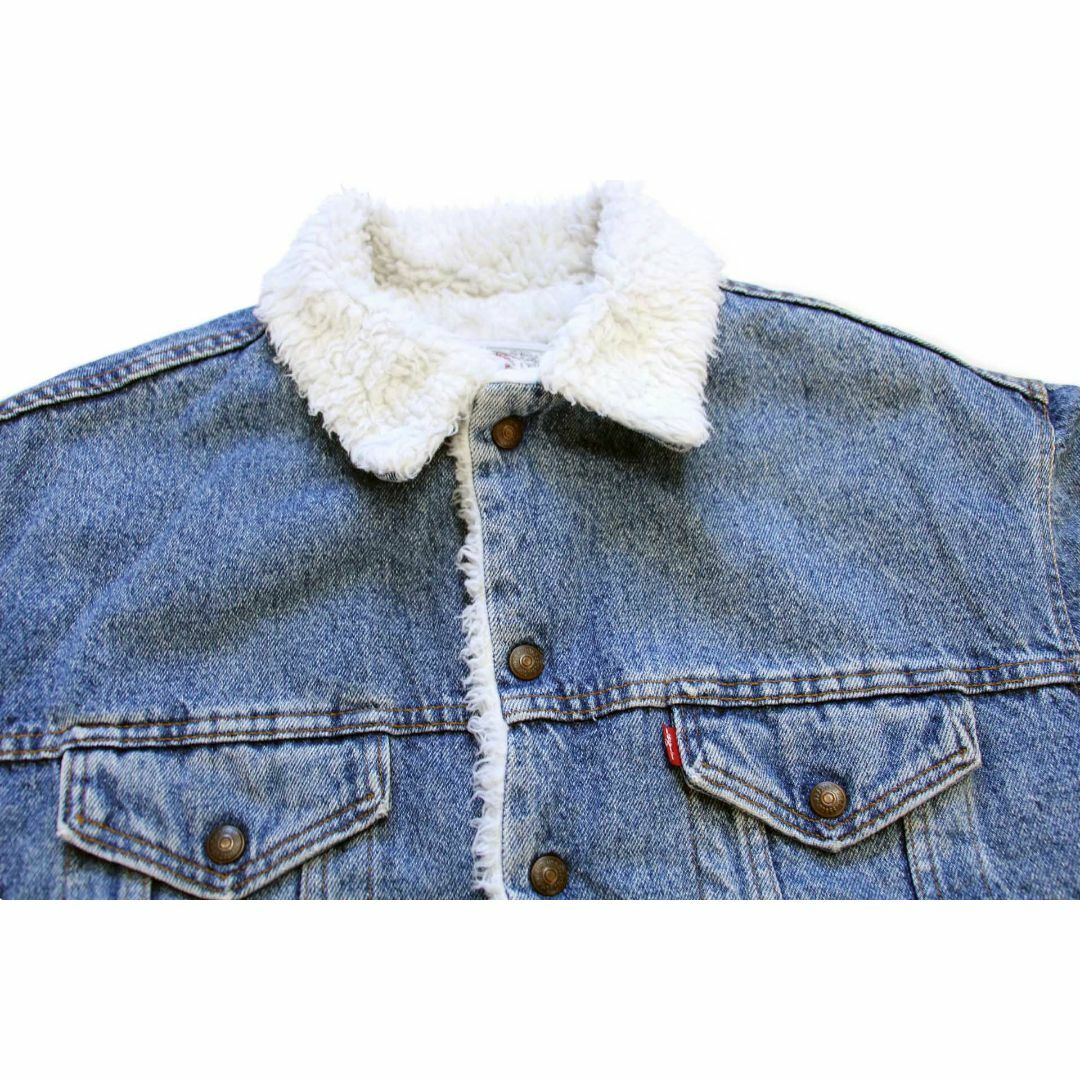 Levi's(リーバイス)の90s USA製 Levi'sリーバイス 70609 ボアライナー デニムジャケット 4ポケット S★オールド ビンテージ ボアジャケット 裏ボア トラッカー メンズのジャケット/アウター(Gジャン/デニムジャケット)の商品写真