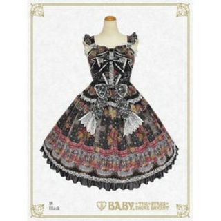 ベイビーザスターズシャインブライト(BABY,THE STARS SHINE BRIGHT)の【新品未使用】BABYTHESTARSSHINEBRIGHT　ブラック×レッド(ひざ丈ワンピース)