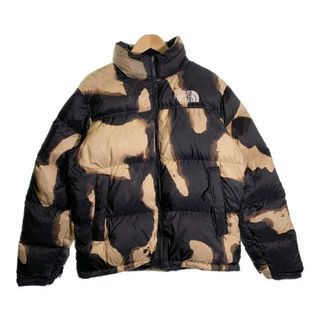 シュプリーム(Supreme)のSUPREME シュプリーム 21AW THE NORTH FACE ノースフェイス Bleached Denim Print Nuptse Jacket ブリーチデニムプリント ヌプシジャケット ダウン ブラック ND52100I Size M(ダウンジャケット)