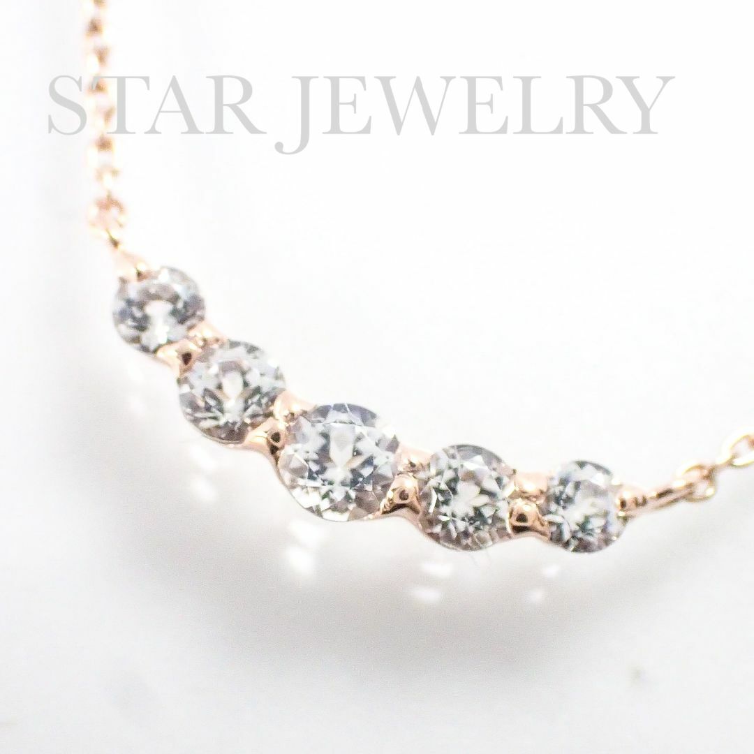 STAR JEWELRY(スタージュエリー)のスタージュエリー K10PG ホワイトトパーズ ネックレス 2JN0494 レディースのアクセサリー(ネックレス)の商品写真