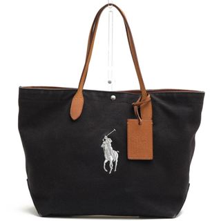 ラルフローレン(Ralph Lauren)のラルフローレン／RALPH LAUREN バッグ トートバッグ 鞄 ハンドバッグ レディース 女性 女性用コットン 綿 キャンバス レザー 革 ブラック 黒  ビッグポニー刺繍(トートバッグ)