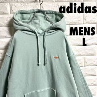 adidas アディダス プルオーバー パーカー 緑 メンズ4XL 大きいサイズ