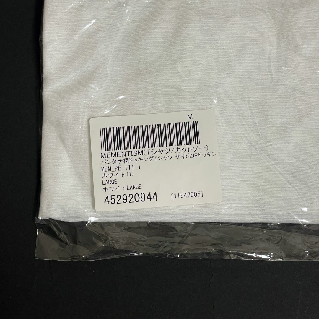 PUBLIC EYES バンダナ柄 Tシャツ レイヤード サイドジップ 白 L メンズのトップス(Tシャツ/カットソー(半袖/袖なし))の商品写真