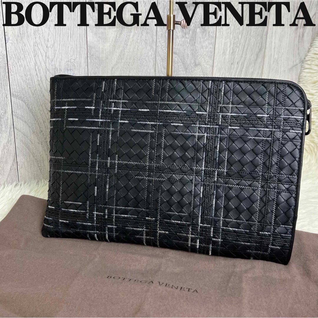 Bottega Veneta(ボッテガヴェネタ)の希少アイテム♡保存袋♡極美品♡ボッテガヴェネタ イントレチャート クラッチバッグ メンズのバッグ(セカンドバッグ/クラッチバッグ)の商品写真