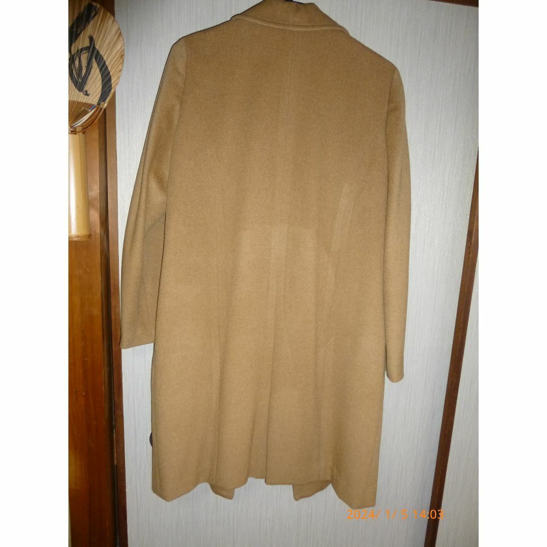 キャメルカシミア１００％ステンカラーコート レディースのジャケット/アウター(ロングコート)の商品写真