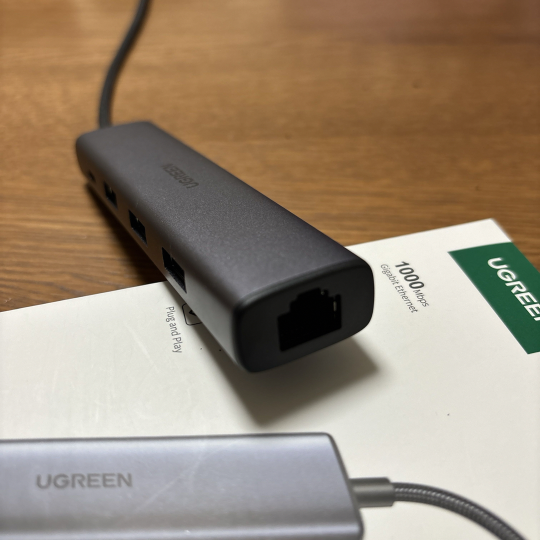 UGREEN(ユーグリーン)のUGREEN 3-Port USB3.0 HUB Giga Bit LAN端子付 スマホ/家電/カメラのPC/タブレット(PC周辺機器)の商品写真