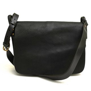 スロウ／SLOW バッグ ショルダーバッグ 鞄 メンズ 男性 男性用レザー 革 本革 ブラック 黒  300S24C bono flap shoulder bag L ボーノ フラップ式 シボ革 シュリンクレザー メッセンジャーバッグ(ショルダーバッグ)