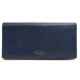 スマイソン(Smythson)のスマイソン／SMYTHSON 長財布 財布 ウォレット メンズ 男性 男性用レザー 革 本革 ネイビー 紺  PANAMA SLIM COAT WALLET W/COIN PURSE パナマ 小銭入れあり 二つ折り(長財布)