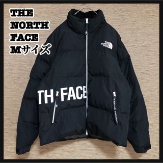 ザノースフェイス(THE NORTH FACE)のノースフェイス】ダウンジャケット デカロゴ　グースダウン　刺繍黒ワンポイントK７(ダウンジャケット)