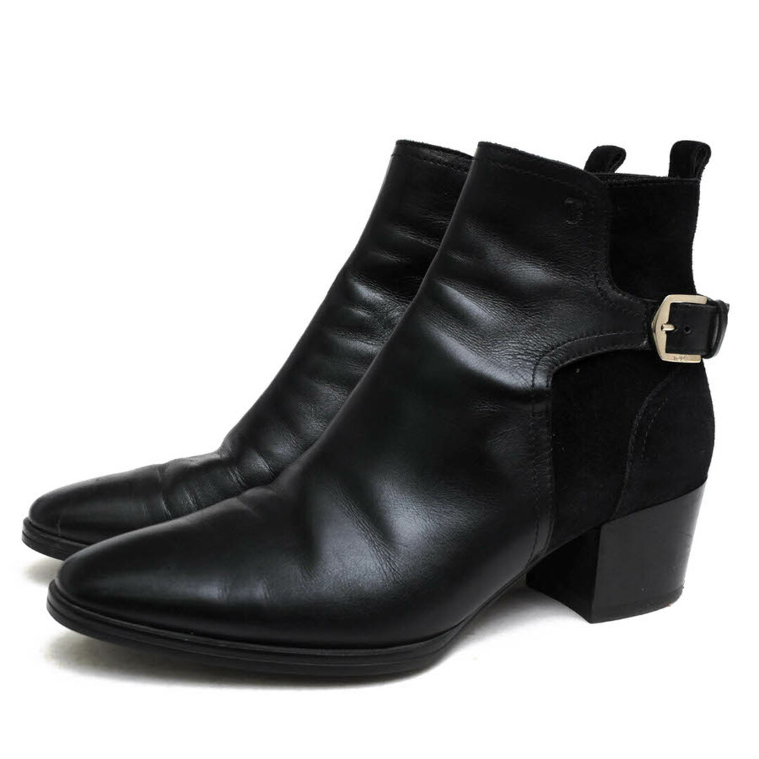 トッズ／TOD'S ショートブーツ シューズ 靴 レディース 女性 女性用レザー 革 本革 ブラック 黒  ジョッパーブーツ39SのトッズTOD
