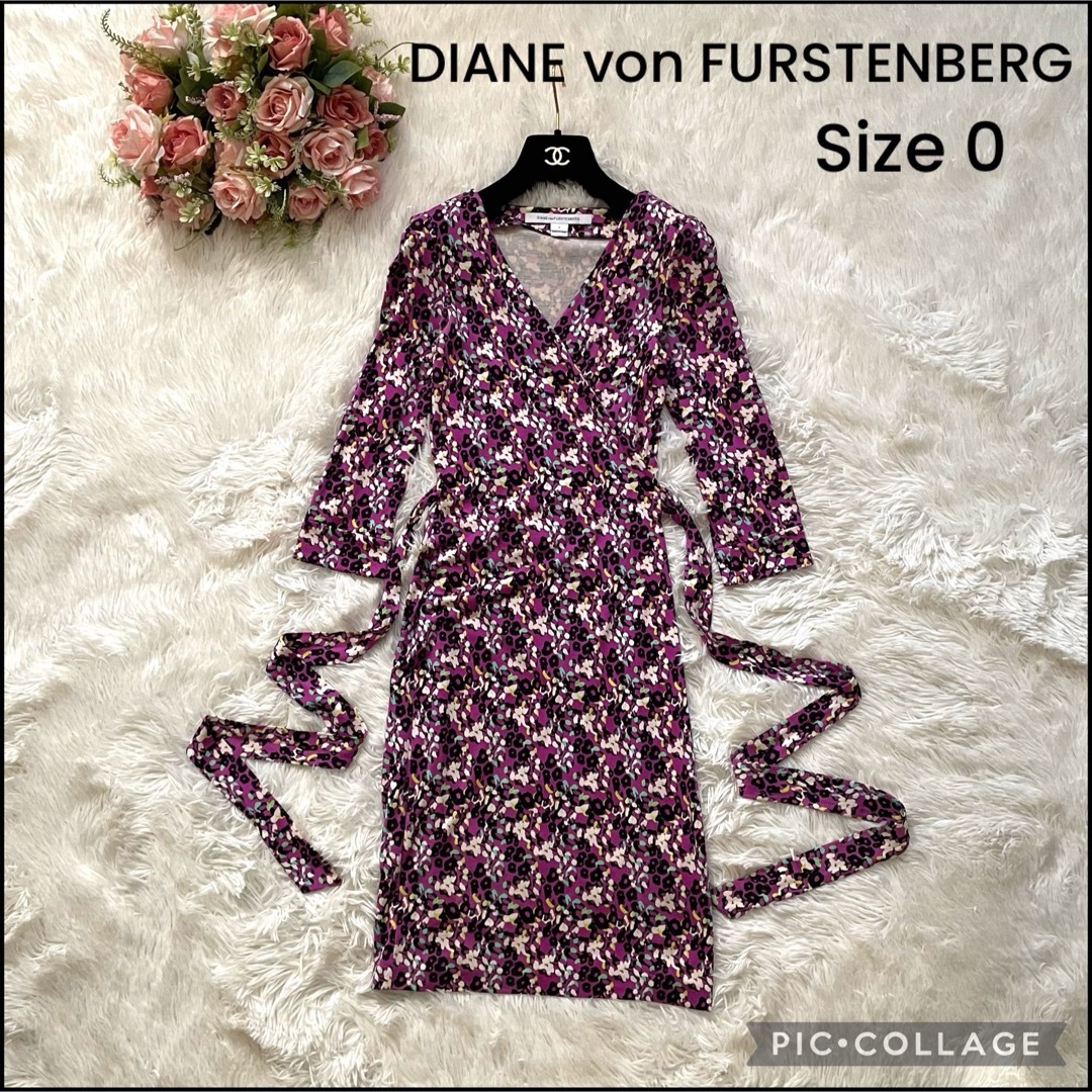 DIANE von FURSTENBERG(ダイアンフォンファステンバーグ)のDIANE von FURSTENBERG 七分丈ワンピース 春 シルク100% レディースのワンピース(ひざ丈ワンピース)の商品写真