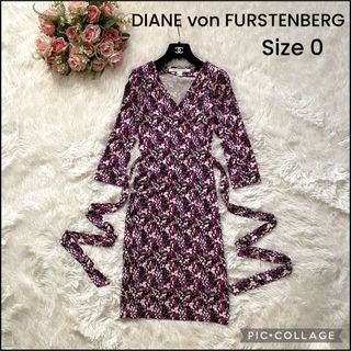 ダイアンフォンファステンバーグ(DIANE von FURSTENBERG)のDIANE von FURSTENBERG 七分丈ワンピース 春 シルク100%(ひざ丈ワンピース)