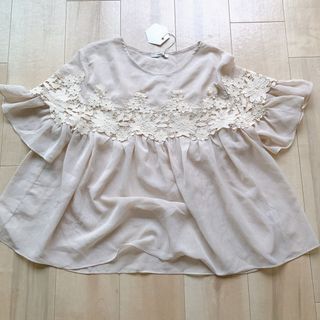 ミスティック(mystic)の新品未使用  mystic ミスティック 花柄刺繍シースルーブラウス (シャツ/ブラウス(半袖/袖なし))