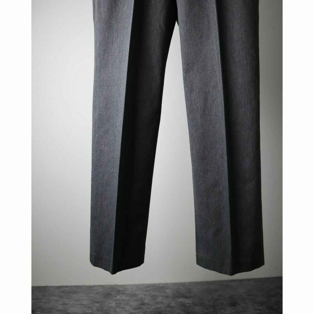 ART VINTAGE(アートヴィンテージ)の【vintage】コットン混紡 ワイド スラックス グレー ノータック W33 メンズのパンツ(スラックス)の商品写真