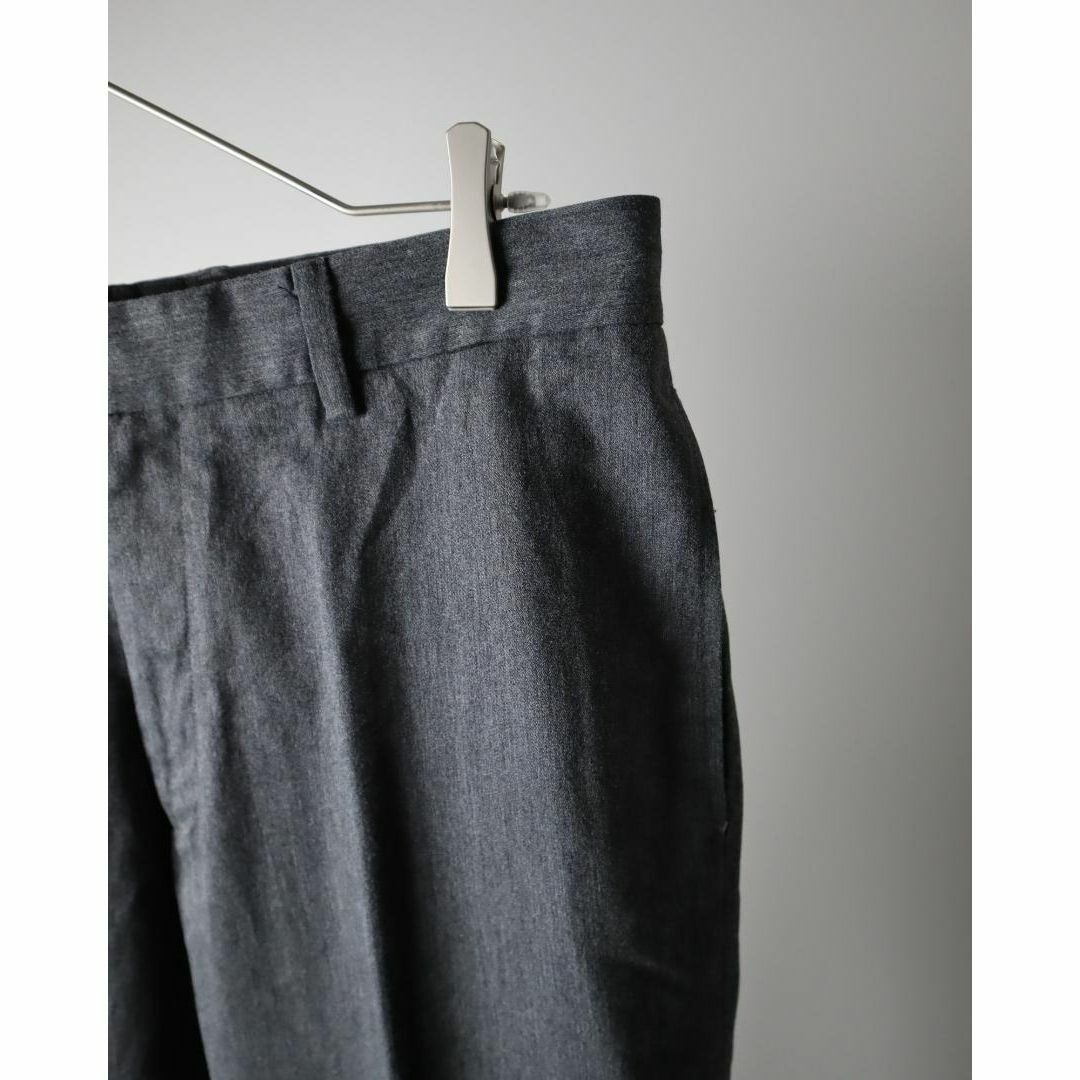 ART VINTAGE(アートヴィンテージ)の【vintage】コットン混紡 ワイド スラックス グレー ノータック W33 メンズのパンツ(スラックス)の商品写真