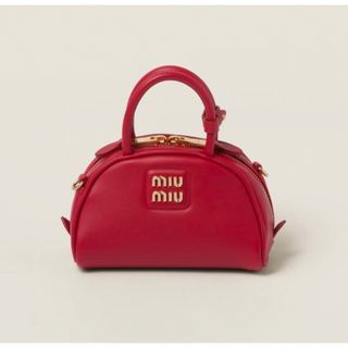 ミュウミュウ(miumiu)の**MiuMiu**　レザー トップハンドルバッグ・レッド(ハンドバッグ)