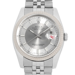 ロレックス(ROLEX)のロレックス デイトジャスト 116234 シルバー×グレー 5列 ジュビリーブレス D番 メンズ 中古 腕時計(腕時計(アナログ))