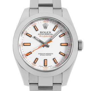 ロレックス(ROLEX)のロレックス ミルガウス 116400 ホワイト V番 メンズ 中古 腕時計(腕時計(アナログ))