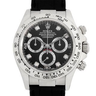 ロレックス(ROLEX)のロレックス コスモグラフ デイトナ 8Pダイヤ 116519G ブラック D番 メンズ 中古 腕時計(腕時計(アナログ))