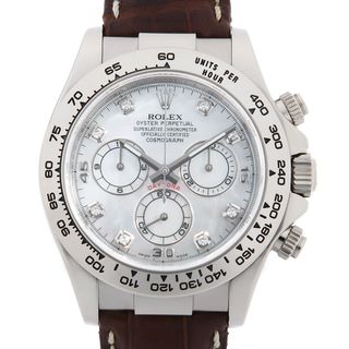 ロレックス(ROLEX)のロレックス コスモグラフ デイトナ 8Pダイヤ 116519NG ホワイトシェル ランダム番 メンズ 中古 腕時計(腕時計(アナログ))