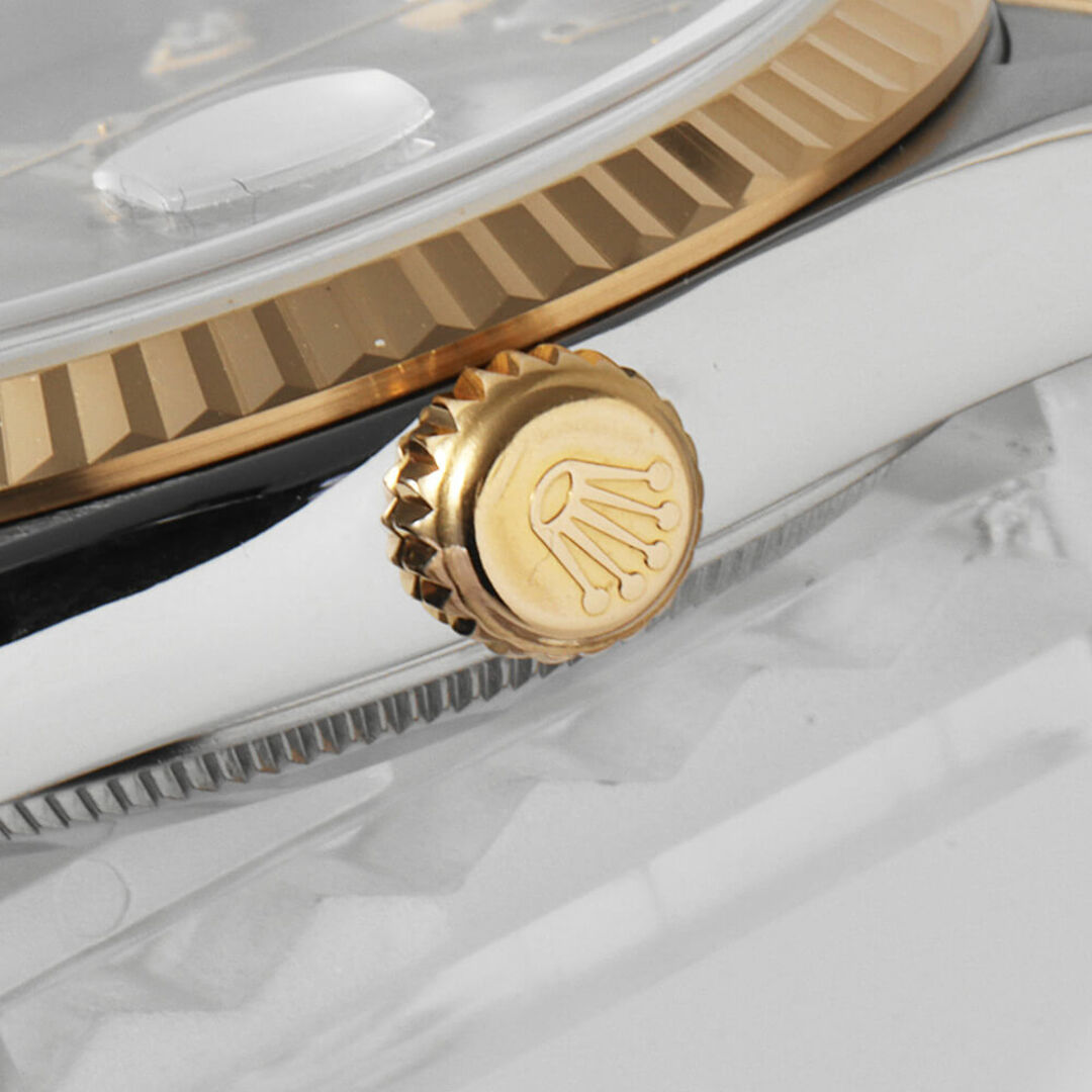 ROLEX(ロレックス)のロレックス デイトジャスト 10Pダイヤ 16233G グレー プリントコンピューター K番 メンズ 中古 腕時計 メンズの時計(腕時計(アナログ))の商品写真