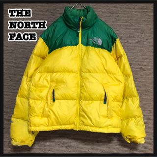 ザノースフェイス(THE NORTH FACE)の【ノースフェイス】ダウンジャケット　ヌプシ　700　黄色緑　ワンポイントK7(ダウンジャケット)