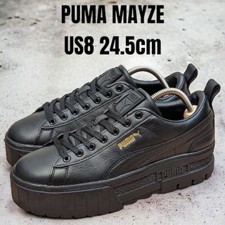 プーマ(PUMA)のPUMA MAYZE プーマ メイズ 24.5cm 厚底スニーカー ブラック(スニーカー)