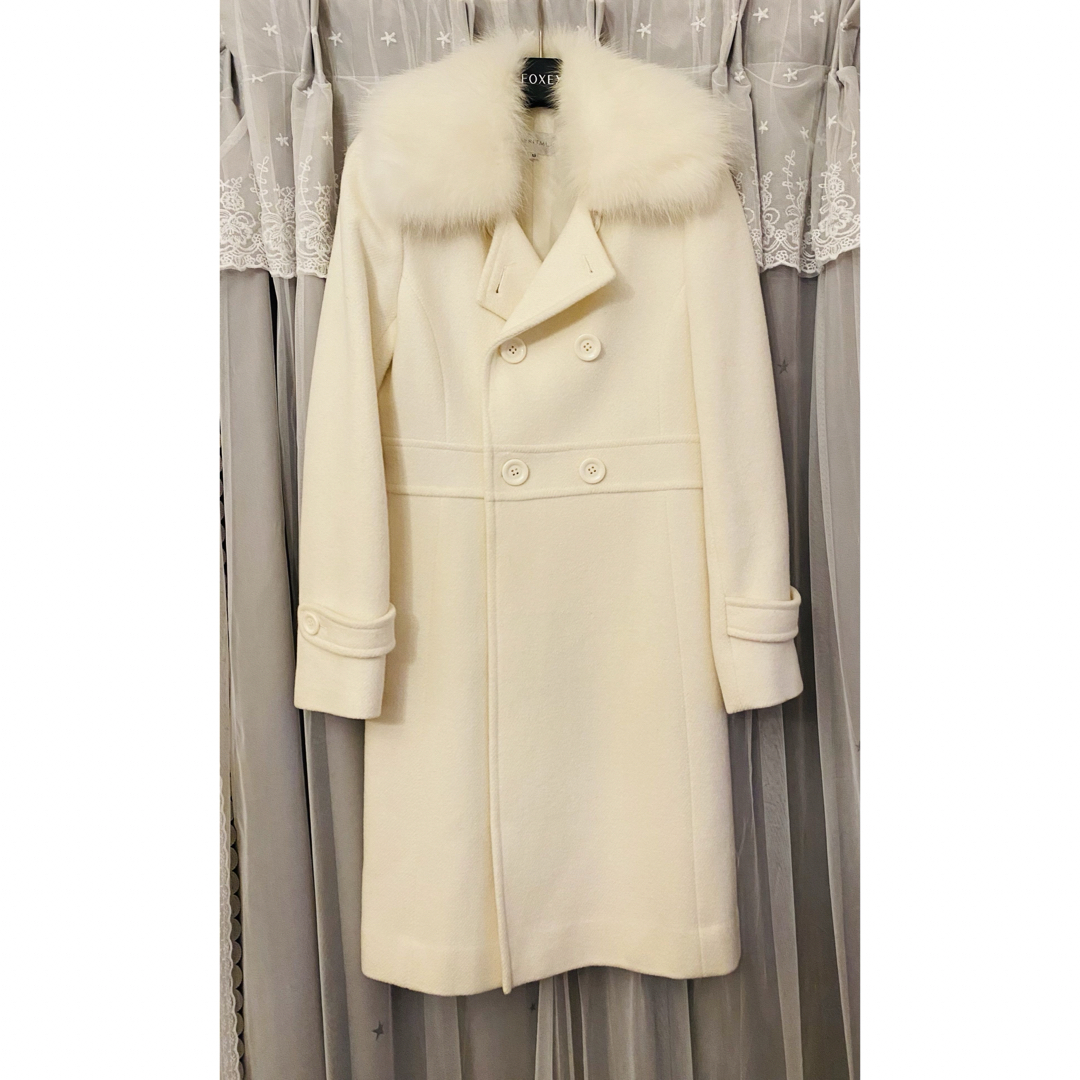 Esprit(エスプリ)の新品✨ホワイトロングコート　ホワイトファーコート　フォクシールネ好きにも♡ レディースのジャケット/アウター(ロングコート)の商品写真