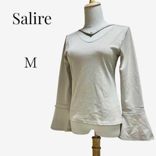 サリア(salire)の【大人気◎】salire チョーカーフレアスリーブトップス　M　くすみモカ(カットソー(長袖/七分))