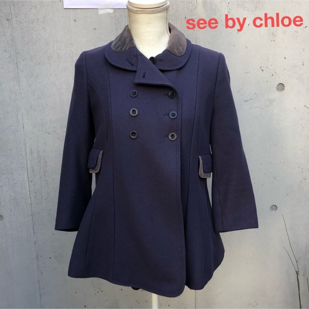 SEE BY CHLOE(シーバイクロエ)のシーバイクロエ see by chloe ショートコート ピーコート レディースのジャケット/アウター(ピーコート)の商品写真