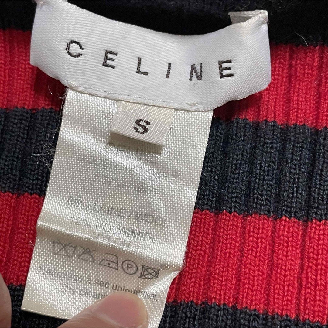 celine(セリーヌ)のCELINE  セリーヌ　ニットセーター　ボーダー ボートネック レディースのトップス(ニット/セーター)の商品写真