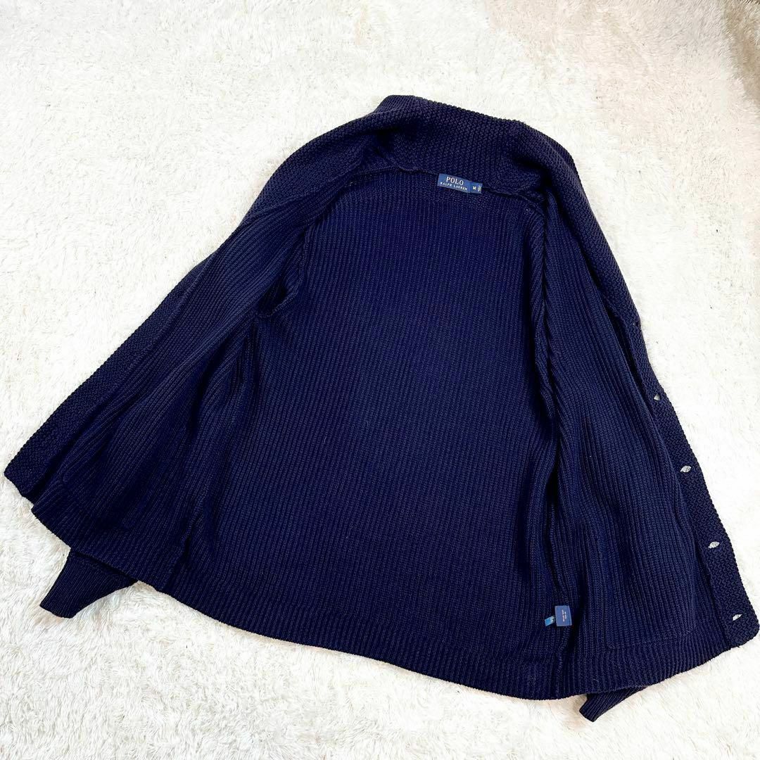 POLO RALPH LAUREN(ポロラルフローレン)のPolo Ralph Lauren ショールカラー カーディガン ネイビー M メンズのトップス(カーディガン)の商品写真