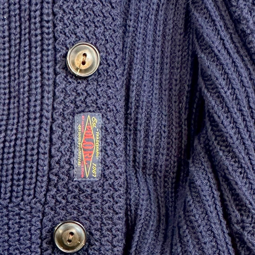 POLO RALPH LAUREN(ポロラルフローレン)のPolo Ralph Lauren ショールカラー カーディガン ネイビー M メンズのトップス(カーディガン)の商品写真