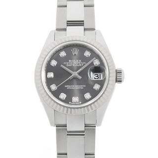 ロレックス(ROLEX)のロレックス デイトジャスト 10Pダイヤ 279174G ダークグレー 3列 オイスターブレス ランダム番 レディース 中古(腕時計)