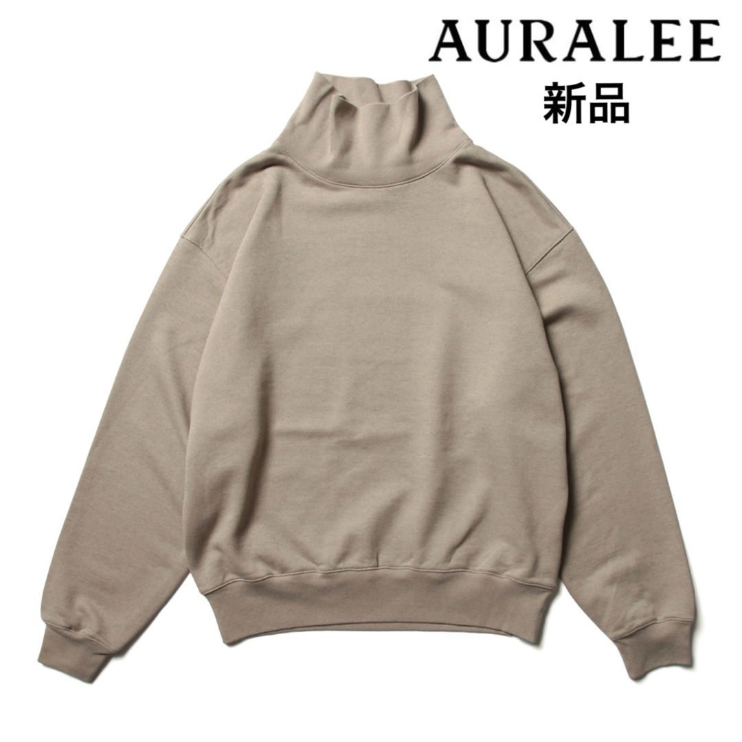 AURALEE SUPER SOFT HEAVY SWEAT MOCK NECKTOPGRAYBEIGE状態