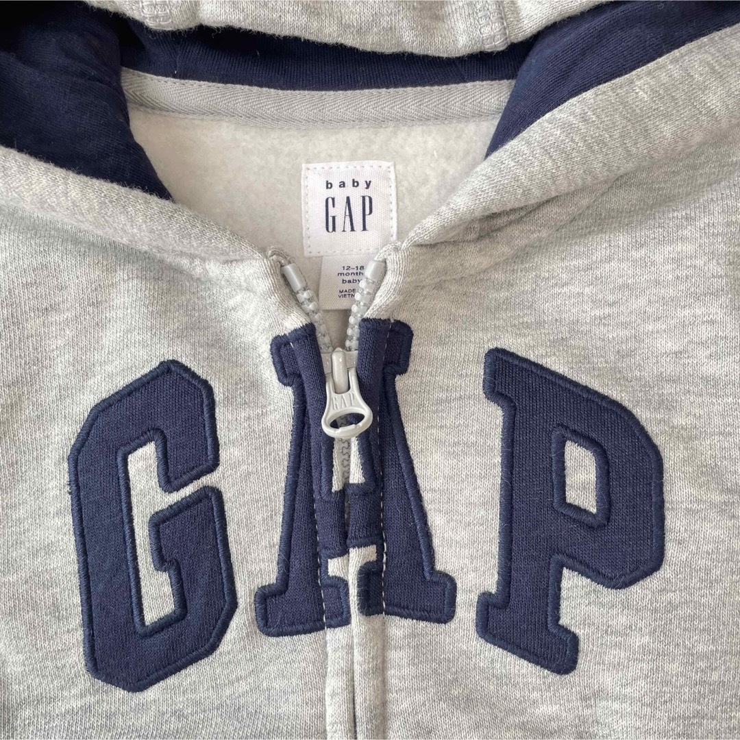 【美品】GAP ベビーギャップ パーカー　くま耳　裏起毛 キッズ/ベビー/マタニティのベビー服(~85cm)(トレーナー)の商品写真