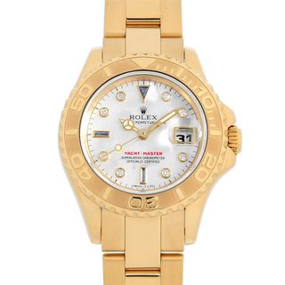 ロレックス(ROLEX)のロレックス ヨットマスター 8Pダイヤ/3Pサファイア 69628NGS ホワイトシェル W番 レディース 中古 腕時計(腕時計)