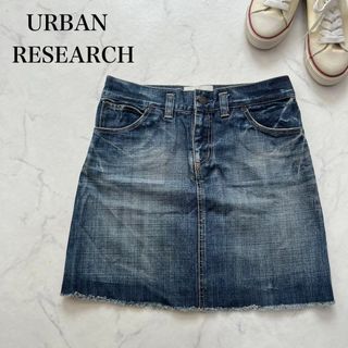 アーバンリサーチ(URBAN RESEARCH)のURBAN RESEARCH デニムスカート　ブルー　台形　コットン　L 2(ミニスカート)