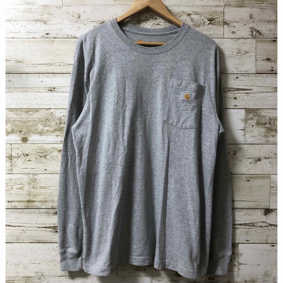 carhartt(カーハート)のカーハートcarhartt 長袖 ロンT グレー カットソー メンズのトップス(Tシャツ/カットソー(七分/長袖))の商品写真