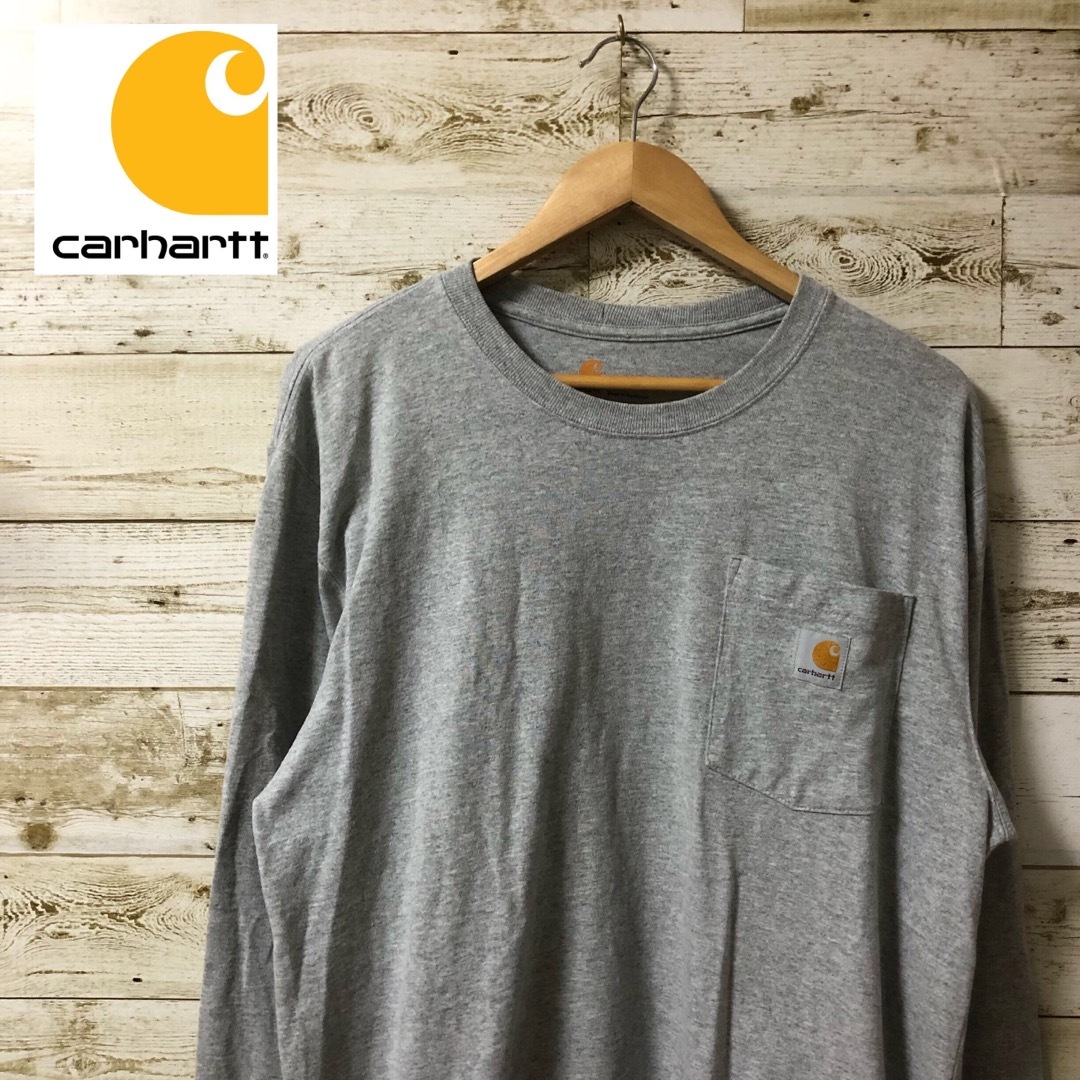 carhartt(カーハート)のカーハートcarhartt 長袖 ロンT グレー カットソー メンズのトップス(Tシャツ/カットソー(七分/長袖))の商品写真