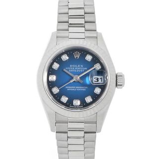 ロレックス(ROLEX)のロレックス デイトジャスト 10Pダイヤ 79179G ブルー グラデーション A番 レディース 中古 腕時計(腕時計)