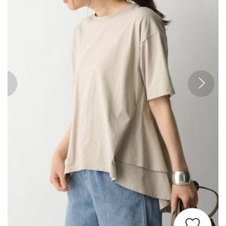 グローバルワーク(GLOBAL WORK)のリラックス美人ティアード(ベージュ)(Tシャツ(半袖/袖なし))