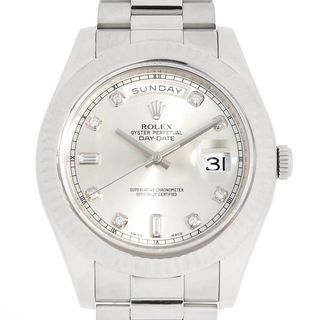 ロレックス(ROLEX)のロレックス デイデイトII 8Pラウンド 2Pバケットダイヤ 218239A シルバー ランダム番 メンズ 中古 腕時計(腕時計(アナログ))