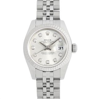 ロレックス(ROLEX)のロレックス デイトジャスト 10Pダイヤ 179174G シルバー 5列 ジュビリーブレス M番 レディース 中古(腕時計)