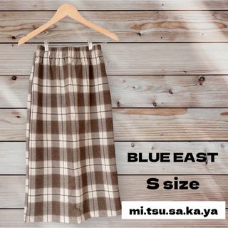 美品　BLUEEAST タイトスカート　ミモレ丈スカート　チェック柄(ロングスカート)